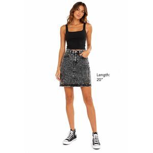 AMERICAN LEGENDS Vintage Black Acid Wash Denim Mini Skirt Women’s Size 7